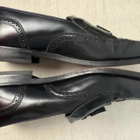 FLORSHEIM‎ BLACK LEATHER WINGTIP BROGUES DRESS LOAFER 9.5 D - Picture 5 of 9